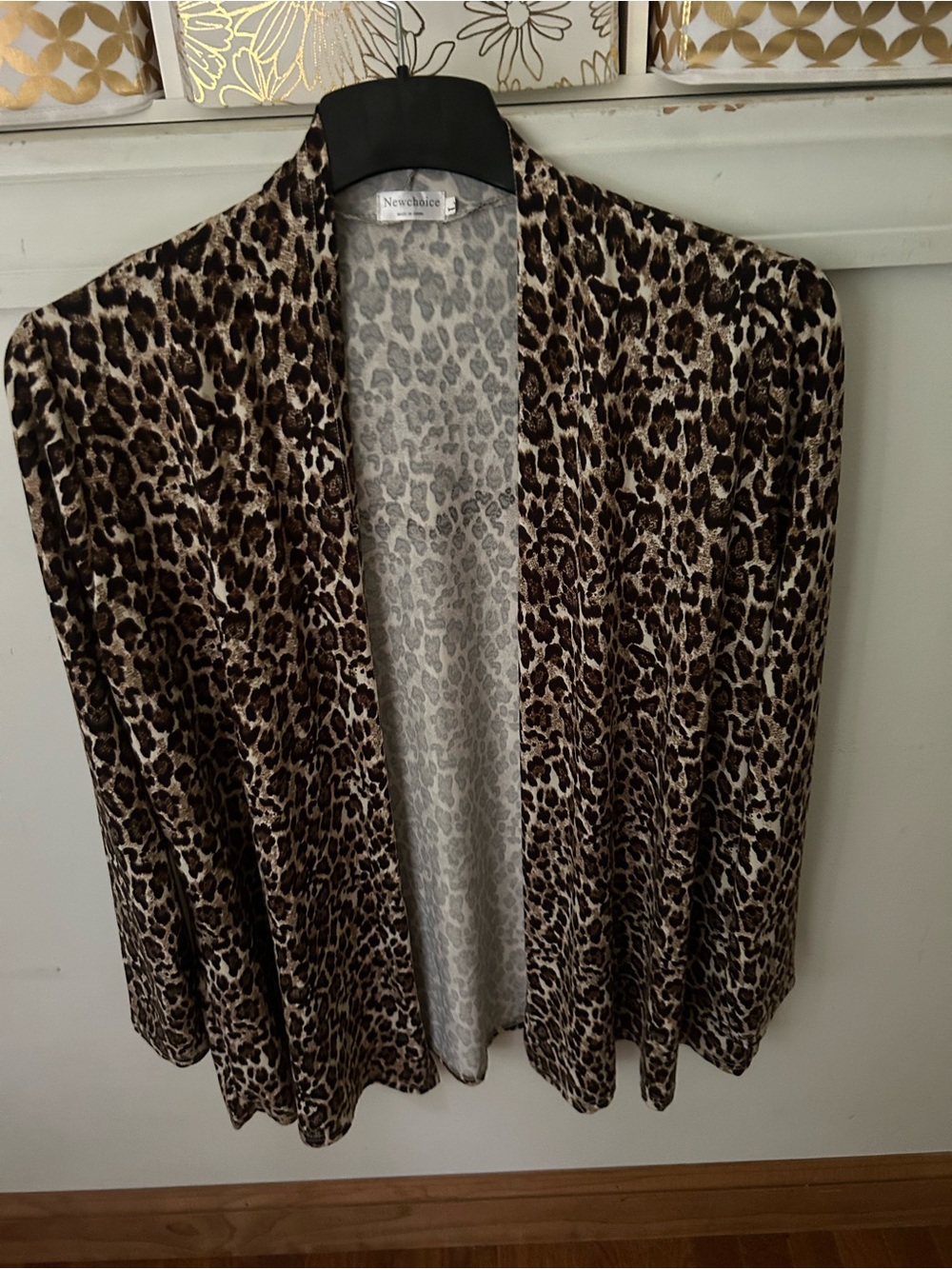 Women's Leopard Print Open Cardigan - Brown